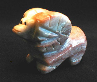 Adorable, tiny ram craftfully cut from alabaster.  Translucent appeari