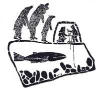 Inuit Fishing as Three Bears Approach